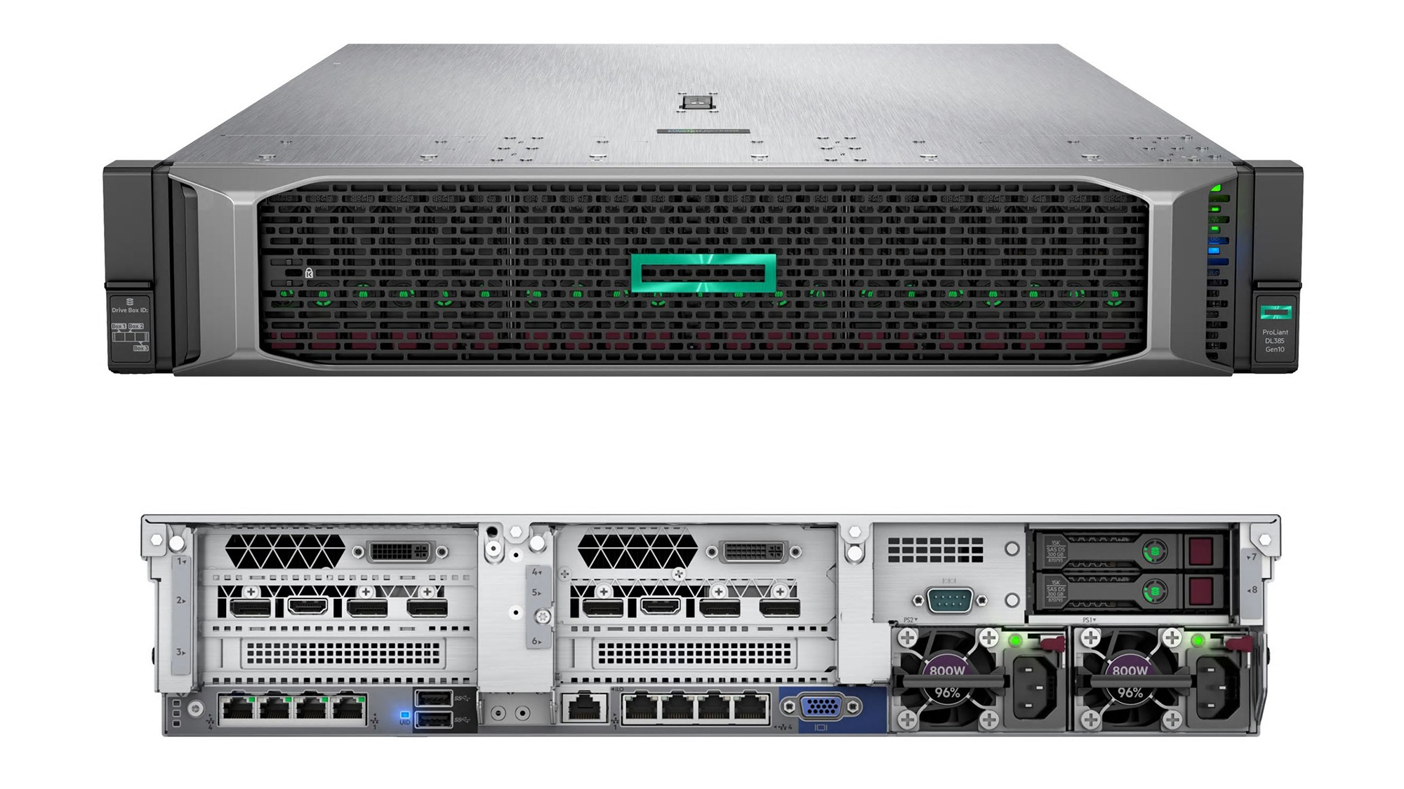 hpe_proliant_dl385_gen10_front_and_back